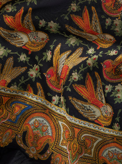 GEORGETTE SKIRT WITH BIRD PRINT