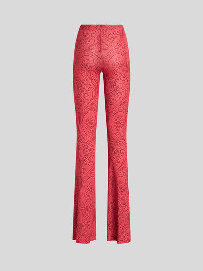 PAISLEY PATTERN FLARED TROUSERS