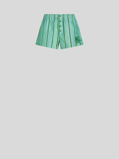 STRIPED SHORTS WITH EMBROIDERED PEGASO