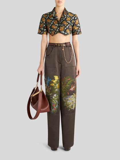 CARGO TROUSERS WITH LANDSCAPE DESIGN