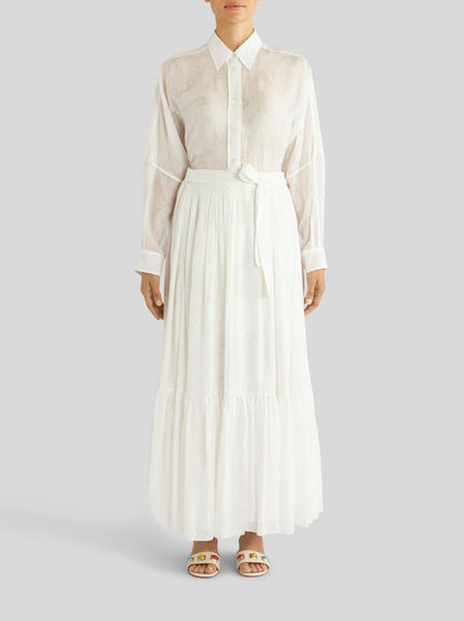 COTTON AND SILK SKIRT