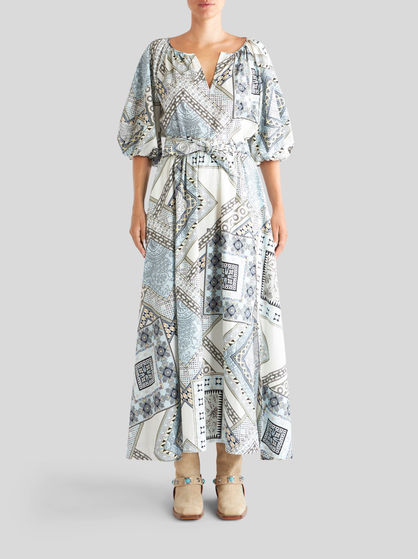 COTTON SKIRT WITH PATCHWORK PATTERN