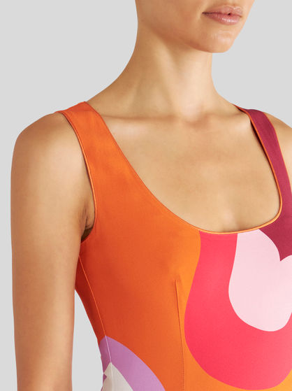 SHEATH DRESS WITH COLOUR BLOCK PATTERN