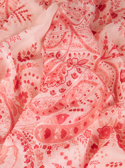SILK DRESS WITH FLORAL PAISLEY PATTERN
