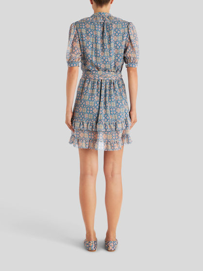 SILK DRESS WITH RUCHES