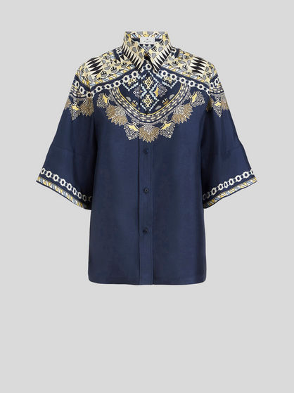 POUCH PRINT SILK SHIRT