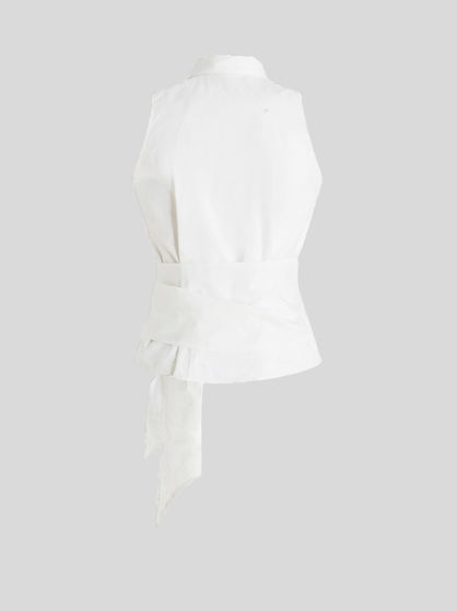 PAISLEY SILK SHIRT WITH RIBBON