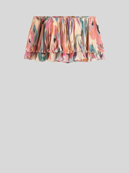 BUTTERFLY WING TOP WITH RUCHES