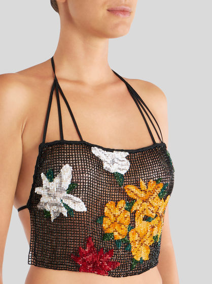 FLORAL TOP WITH BEADS