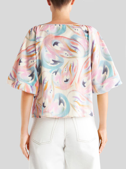 BUTTERFLY WING PATTERN COTTON TOP