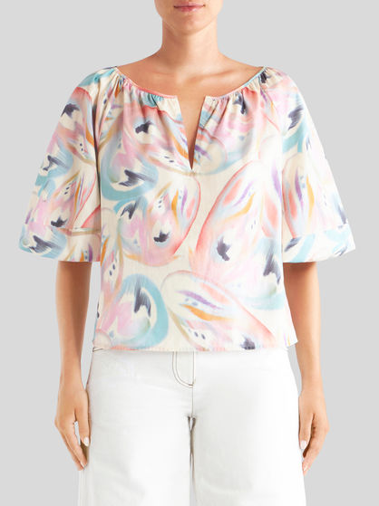 BUTTERFLY WING PATTERN COTTON TOP