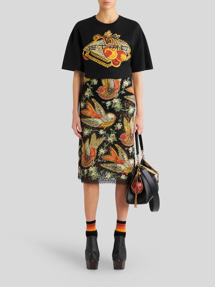JERSEY T-SHIRT WITH LOGO AND EMBROIDERY