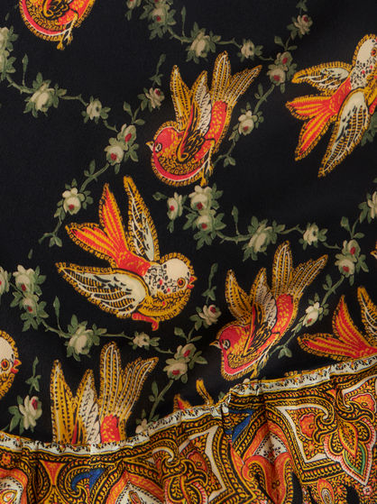 MINI CRÊPE DE CHINE DRESS WITH BIRDS