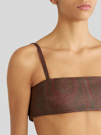 PAISLEY JACQUARD FABRIC TOP