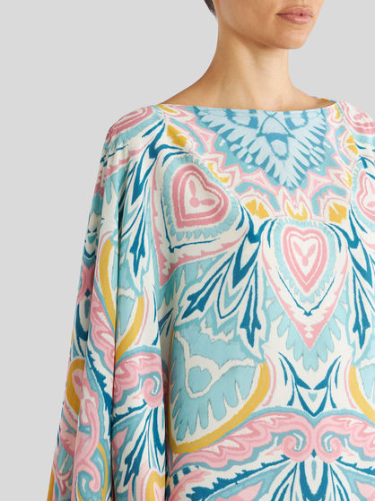 BLOUSE WITH PAISLEY SUNBURST PRINT
