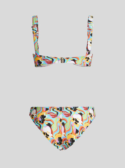 BIKINI WITH FLORAL WAVES