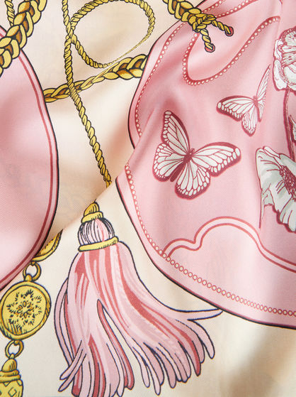 SCARF PRINT SILK DRESS