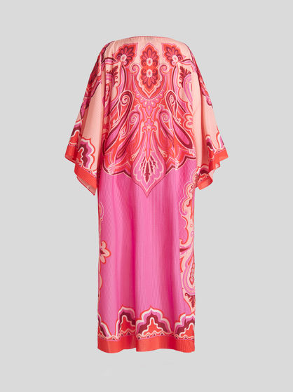 PAISLEY PATTERN COTTON AND SILK CAFTAN