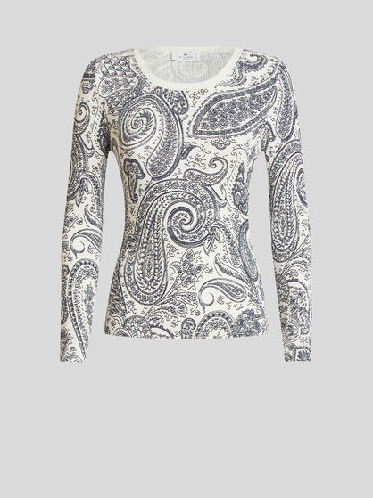 PAISLEY DESIGN SILK AND VISCOSE JUMPER