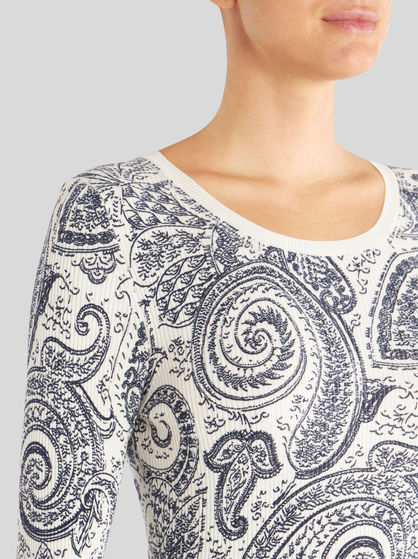PAISLEY DESIGN SILK AND VISCOSE JUMPER