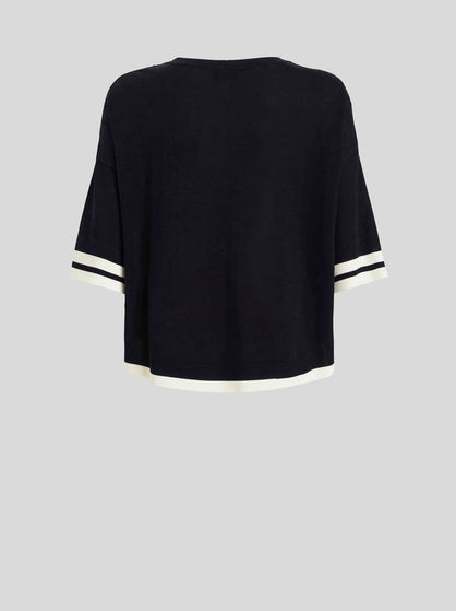 SHORT-SLEEVED JUMPER WITH SILK INSERT