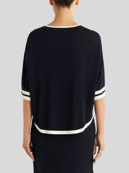 SHORT-SLEEVED JUMPER WITH SILK INSERT