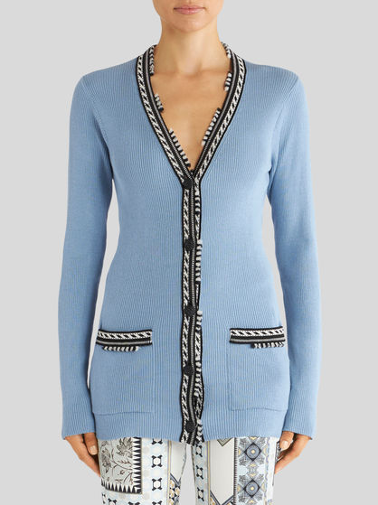 Cardigan with geometric borders | Women | ETRO