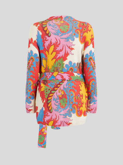 PAISLEY SILK AND LINEN CARDIGAN
