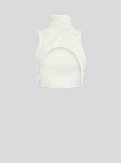 PAISLEY PRINT KNIT TOP