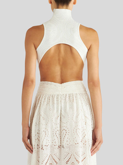 PAISLEY PRINT KNIT TOP