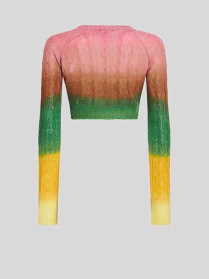 COLOUR SHADED WOOL CROPPED JUMPER