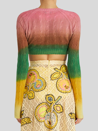 COLOUR SHADED WOOL CROPPED JUMPER