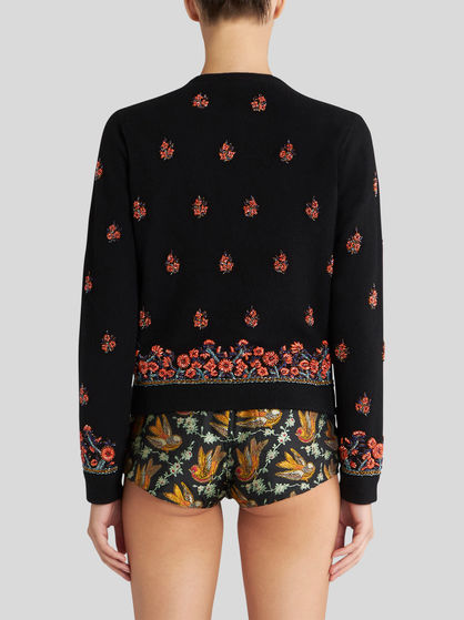 WOOL AND CASHMERE CARDIGAN WITH EMBROIDERY