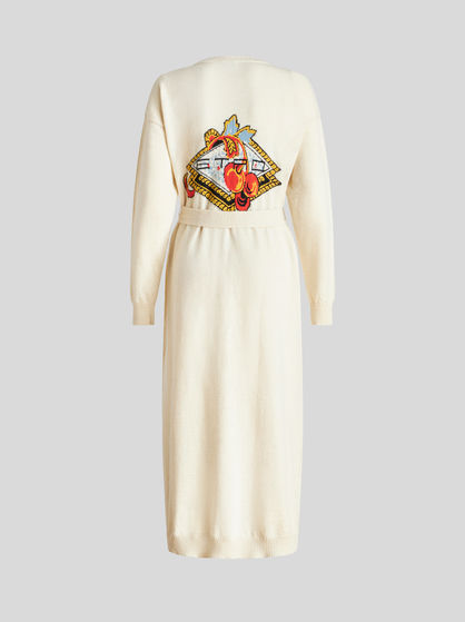 LONG CARDIGAN WITH INTARSIA
