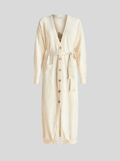 LONG CARDIGAN WITH INTARSIA