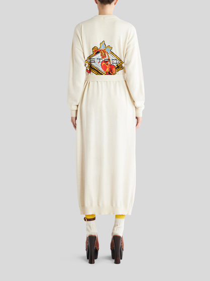 LONG CARDIGAN WITH INTARSIA