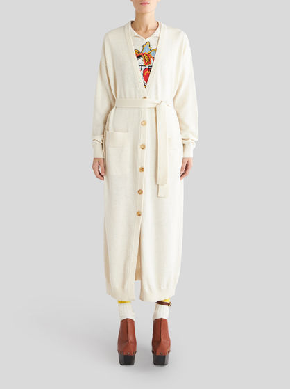 LONG CARDIGAN WITH INTARSIA