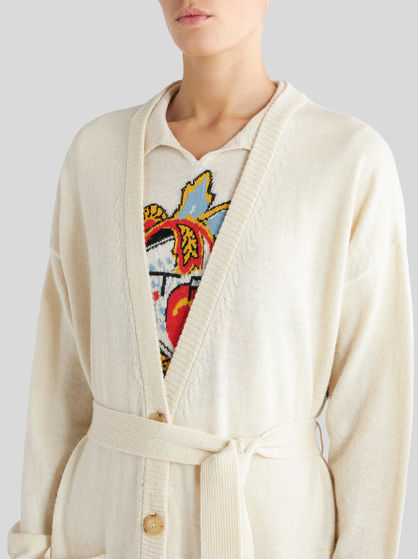 LONG CARDIGAN WITH INTARSIA