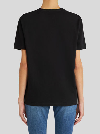 T-SHIRT WITH APPLE PRINT AND LOGO