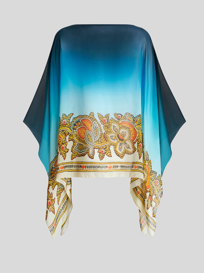 TOP WITH COLOUR SHADING AND FLORAL PATTERNS