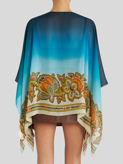 TOP WITH COLOUR SHADING AND FLORAL PATTERNS