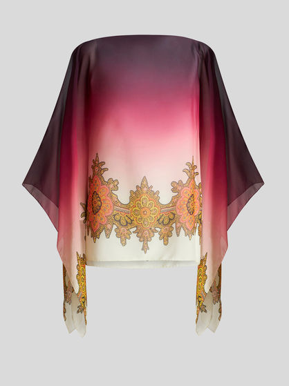 TOP WITH COLOUR SHADING AND PAISLEY PATTERNS