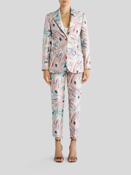 TAILORED JACQUARD JACKET WITH BUTTERFLIES