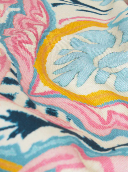 FLORAL PRINT SILK CARDIGAN