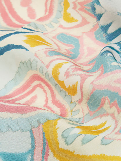 PRINTED SILK PALAZZO TROUSERS