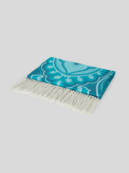 PAISLEY COTTON BEDSPREAD WITH FRINGES