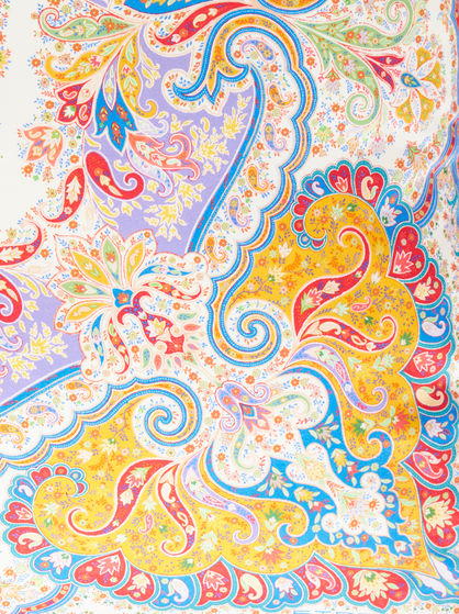MULTI-COLOURED LARGE PAISLEY PASSEMENTERIE CUSHION