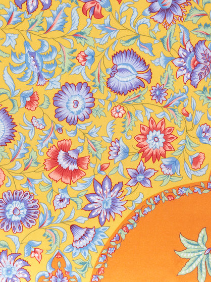 MICRO FLOWERED LARGE CUSHION WITH PIPING