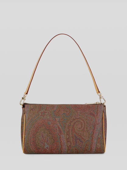 MEDIUM PAISLEY SHOULDER BAG WITH LEATHER DETAILS