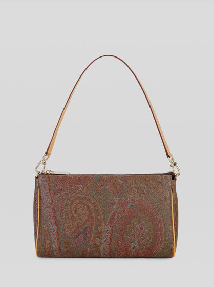 MEDIUM PAISLEY SHOULDER BAG WITH LEATHER DETAILS